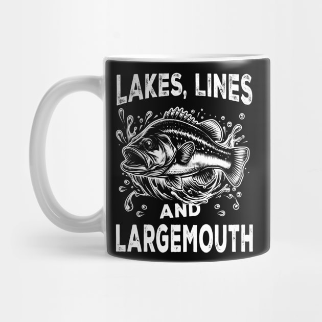 Bass Fishing Lakes Lines And Largemouth by Delta V Art